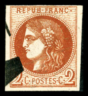 O N°40Bf, 2c Rouge-brique Foncé Report 2 Obl Typo Des Journaux, Très Jolie Pièce, SUP... - 1870 Emission De Bordeaux