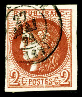 O N°40Bf, 2c Rouge-brique Foncé Report 2, Très Jolie Pièce, SUP (signé... - 1870 Emission De Bordeaux