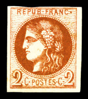(*) N°40Bb, 2c Marron Report 2, Très Jolie Nuance, TB (signé Calves/certificat)   Qualité:... - 1870 Bordeaux Printing
