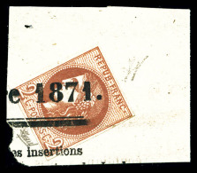 O N°40Ba, 2c Rouge-brique Obl Typographique Des Journaux Sur Son Support, TTB (signé/certificat)  ... - 1870 Emission De Bordeaux