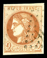 O N°40B, 2c Brun-rouge Rep 2 Obl GC, TB (signé Brun)   Qualité: O   Cote: 330 Euros - 1870 Bordeaux Printing