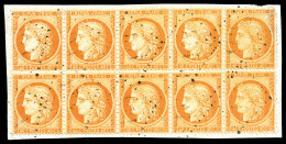 O N°38, 40c Orange En Bloc De 10 Exemplaires Sur Support, TB. R.   Qualité: O - 1870 Siege Of Paris