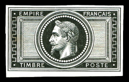 (*) N°33, 5 Francs, épreuve Terminée Sans La Valeur En Noir Sur Chine, Rare Et Superbe... - 1863-1870 Napoléon III Con Laureles