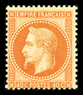 * N°31, 40c Orange, Quasi **, TTB (signé Calves/Brun/certificat)   Qualité: *   Cote: 1750 Euros - 1863-1870 Napoleon III With Laurels