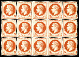 ** N°26, 2c Rouge-brun En Bloc De 15, 1ex*, Fraîcheur Postale, Superbe (certificat)   Qualité: ** ... - 1863-1870 Napoleon III With Laurels