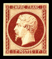 * N°18g, 1F CARMIN VELOURS, Gomme Parfaite Avec Infime Trace De Charnière, Fraîcheur Postale.... - 1853-1860 Napoléon III