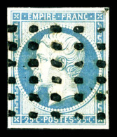 O N°15, 25c Bleu Obl Gros Points Carrés, TTB (signé Brun)   Qualité: O   Cote: 300 Euros - 1853-1860 Napoleon III