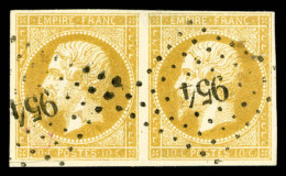 O N°13Aa, 10c Jaune-citron En Paire, TB   Qualité: O   Cote: 165 Euros - 1853-1860 Napoléon III.