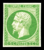 ** N°12, 5c Vert, Fraîcheur Postale, SUP (signé Calves/certificat)   Qualité: ** - 1853-1860 Napoléon III