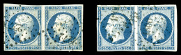 O N°10/10a, 25c, 2 Paires: Bleu Et Bleu-foncé, TB   Qualité: O   Cote: 240 Euros - 1852 Louis-Napoleon