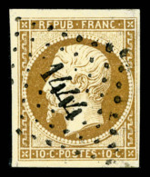 O N°9a, 10c Bistre-brun Obl PC 1444, TTB (signé Margues/certificat)   Qualité: O   Cote: 900... - 1852 Luigi-Napoleone