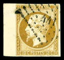 O N°9, 10c Bistre Obl PC, Bdf Latéral, Pelurage Sinon TTB   Qualité: O   Cote: 750 Euros - 1852 Louis-Napoleon