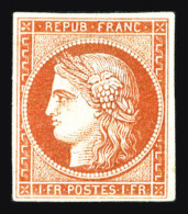 (*) N°7A, 1F Vermillon Pâle 'Vervelle', SUPERBE. R.R.R (signé/certificats)   Qualité: (*)  ... - 1849-1850 Ceres