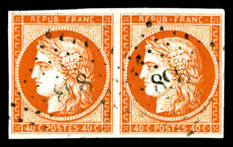 O N°5a, 40c Orange-vif En Paire Obl PC '898', TTB (signé/certificat)   Qualité: O   Cote: 1500... - 1849-1850 Ceres