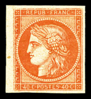 ** N°5A, 40c Orange Foncé, Bord De Feuille, Fraîcheur Postale, SUPERBE (certificats)  ... - 1849-1850 Cérès