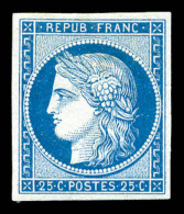 * N°4, 25c Bleu, Pelurage Mais Belle Présentation, RARE (certificat)   Qualité: *   Cote: 8000... - 1849-1850 Ceres