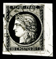 O N°3, 20c Noir Obl Càd Type 13 Du 16 Janvier 1849, B/TB (signé Scheller/certificat)  ... - 1849-1850 Ceres