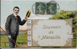 CPA Fantaisie à Système Dépliant Complet Circulé Marseille - Cartoline Con Meccanismi