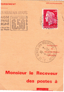 M. De Cheffer 0,40F (1536B**)  Affranchissement Quittance D'un Mandat Postal - 1967-1970 Marianne De Cheffer