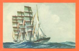 CPA  Illustrateur HAFFNER - Bateau - Voilier - Vaisseau  " Quatre Mats Barque " - Haffner