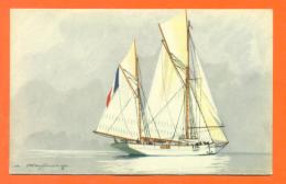 CPA  Illustrateur HAFFNER - Bateau - Voilier - Vaisseau  " Yacht Encalminé " - Haffner