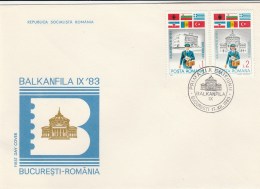 #BV3570  BALKANFILA, BALKAN, PHILATELY EXPOSITION, COVERS FDC, 1983, ROMANIA. - FDC