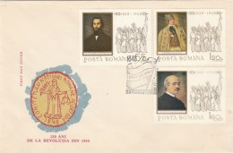 #T224 ROMANION NATION COMMETTEE, ROMANIAN FIGURES COVERS FDC, 1968, ROMANIA. - FDC