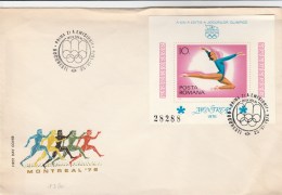 #T227 ATHLETICS, SPORT. OLIMPIC GAMES, MONTREAL, COVERS FDC  1976, ROMANIA. - FDC
