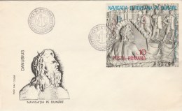 #T230 EUROPEAN NAVIGATION ON THE DANUBE, DANUBIUS, COVERS FDC,  1977, ROMANIA. - FDC