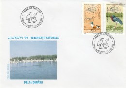 #BV3580 EUROPA CEPT '99, BIRDS, DANUBE DELTA, COVERS FDC , 1999, ROMANIA. - FDC