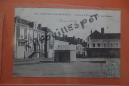 C P  Villeneuve L'archeveque Maison D'ecole Place Du Marché Graines -chaussures - Villeneuve-l'Archevêque