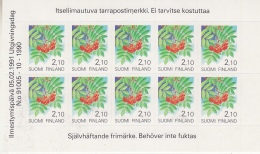 Finland 1991 Definitives /  Provinceplants Berries Booklet 10x Self Adhesive Stamps ** Mnh (32517) - Carnets