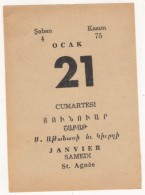 TURQUIE,TURKEI TURKEY ,OTTOMAN CALENDER  PAGE - Grand Format : 1921-40