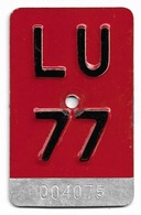 Velonummer Luzern LU 77 - Number Plates