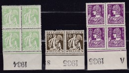 Belgie Drukdatum COB** 335-340 - Hoekdatums