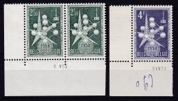 Belgie Drukdatum COB** 1008-1010 - Esquinas Fechadas