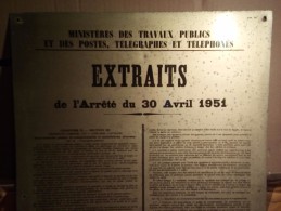 ANCIENNE PLAQUE"  EXTRAITS De L'arrêté Du 30 Avril 1951 " ALU-METAL CATU 35cm X 50cm - Other & Unclassified