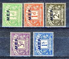 Occupazione Britannica AOI - MEF 1942 Segnatasse SS 5 N. 1 - 5 MNH Cat. € 50 - Ocu. Británica MEF