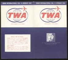 TWA AIRWAYS TIMETABLE ADVERT BROCHURE 1964 Ital. Edition ROMA MILANO AIRPLANE - Europe