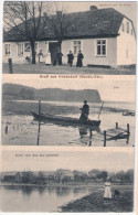 Gruß Aus GODENDORF Mecklenburg Strelitz Belebt Gasthof H Stier Fischer Boot 1916 - Neustrelitz