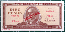 Cuba, Billete De 1984, MUESTRA (SPECIMEN), De DIEZ PESOS, Crispy Gem-UNC. - Kuba