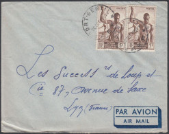 French West Africa 1951, Airmail Cover Port Gentil To Lyon W./postmark Port Gentil - Covers & Documents