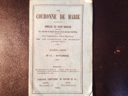 LA COURONNE DE MARIE, 1865,  N° 11, Novembre. - Cristianesimo