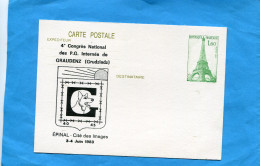 FRANCE-carte Entier Postal Neuf-repiquage "4ème Congrès Des P G Internés De GRAUDENS-40-45 Chien Et Barbelés - Bijgewerkte Postkaarten  (voor 1995)