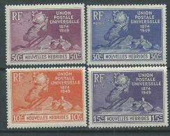 Nouvelles Hébrides N° 136 / 39  XX 75ème Anniv. De L'U.P.U. Les 4 Valeurs Légende Française,  Sans Charnière, TB - Nuovi