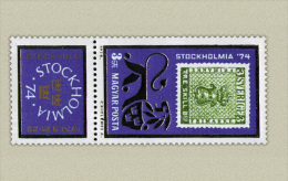 Hungary 1974. Stockholmia Segmental Stamp MNH (**) Michel: 2981 / 1.70 EUR - Nuovi