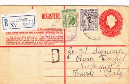 Adelaide South Australia To Trieste, Italy. Cover Raccomandata 1956 - Cartas & Documentos