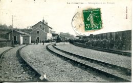 N°51236 -cpa La Courtine -débarquement Des Troupes- - Gares - Avec Trains