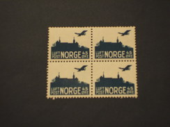 NORVEGIA - P.A. 1937 VEDUTA, In Quartina(block Of Four)  - NUOVO(++) - Unused Stamps