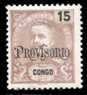 !										■■■■■ds■■ Congo 1902 AF#42 * Mouchon Ovptd "Provisorio" 15 Réis (x8919) - Congo Portoghese